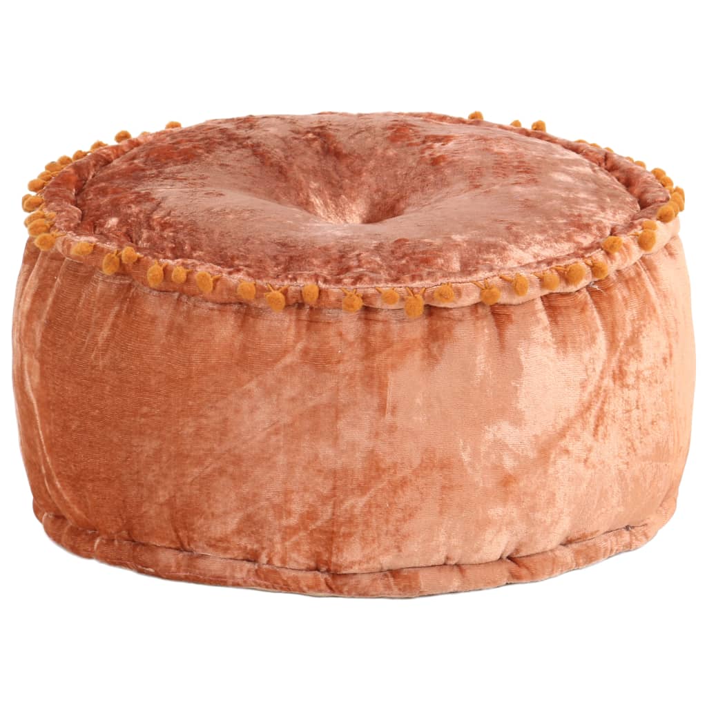 8719883867199_a_en_hd_1 vidaXL Round Pouffe Velvet 40x20 cm Rust - Image 1