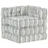 vidaXL Modular Pouffe Grey Stripe Fabric