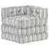 vidaXL Modular Pouffe Grey Stripe Fabric - Image 8