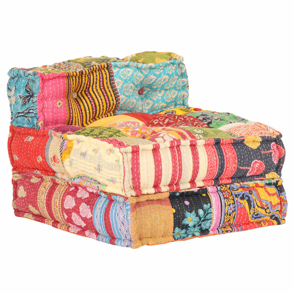 8719883867373_a_en_hd_1 vidaXL Modular Pouffe Patchwork Fabric - Image 1