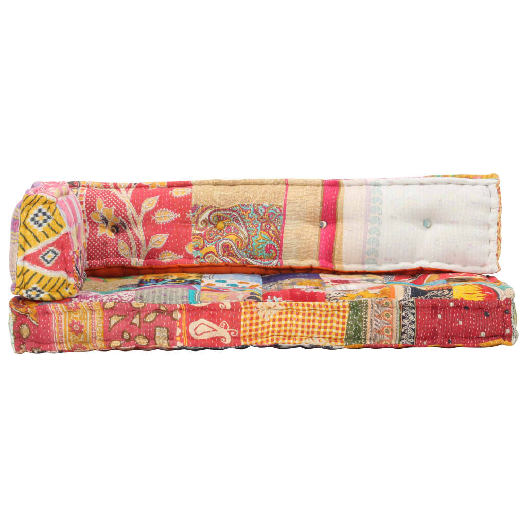 8719883867571_g_en_hd_1 vidaXL Pallet Sofa Cushion Multicolour Fabric Patchwork - Image 2