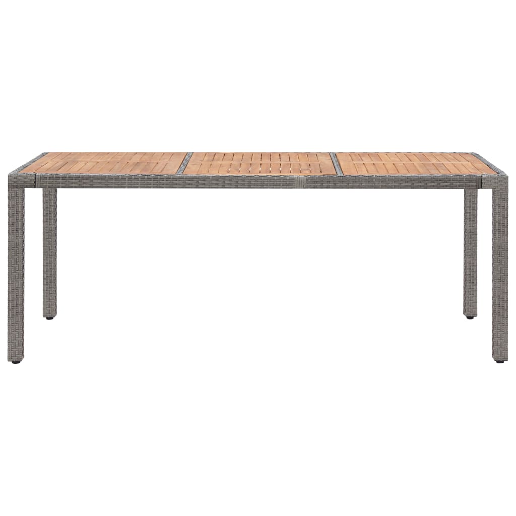 8719883867762_g_en_hd_1 vidaXL Garden Table Grey 190x90x75 cm Poly Rattan and Solid Acacia Wood - Image 2