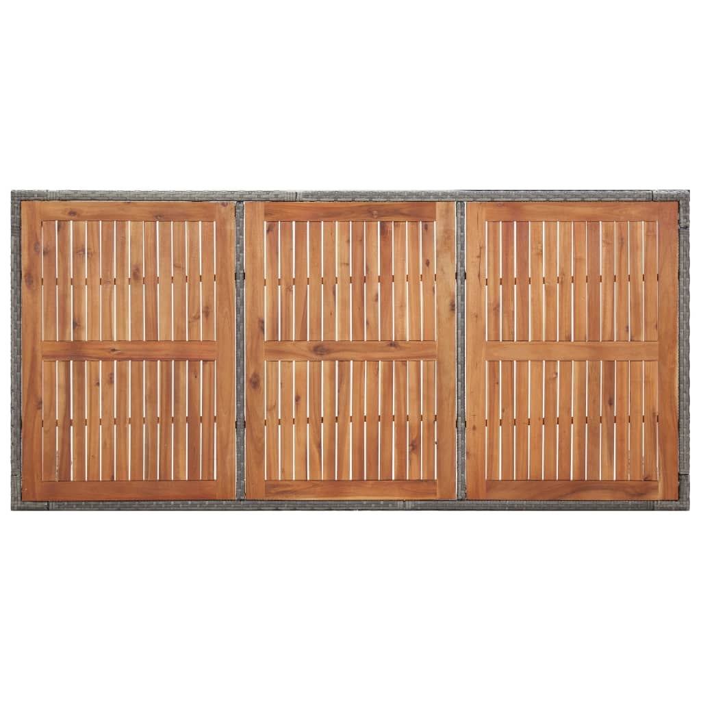 8719883867762_g_en_hd_3 vidaXL Garden Table Grey 190x90x75 cm Poly Rattan and Solid Acacia Wood - Image 4