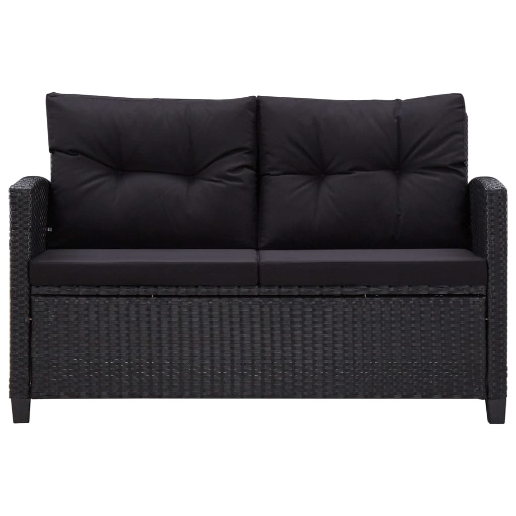 8719883868004_g_en_hd_1 vidaXL 2-Seater Garden Sofa with Cushions Black 124 cm Poly Rattan - Image 3
