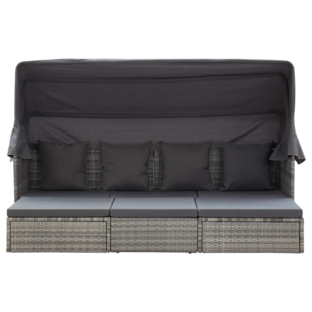 8719883868028_g_en_hd_6 vidaXL Garden Lounge Bed with Roof Mixed Grey Poly Rattan - Image 7