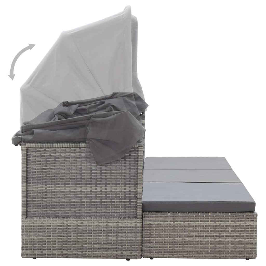 8719883868028_g_en_hd_8 vidaXL Garden Lounge Bed with Roof Mixed Grey Poly Rattan - Image 9
