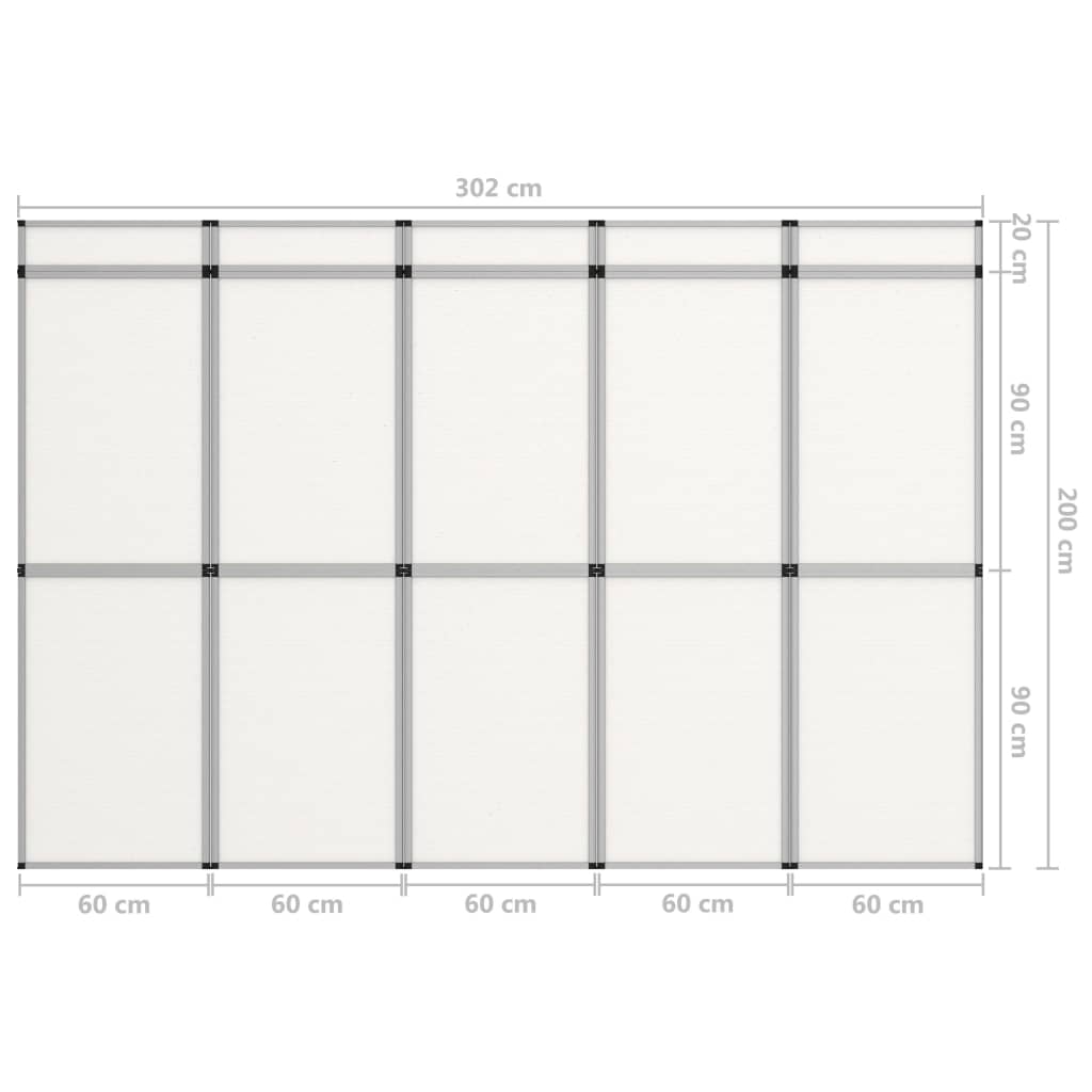 8719883868127_g_en_hd_5 vidaXL 15-Panel Folding Exhibition Display Wall 302x200 cm White - Image 6