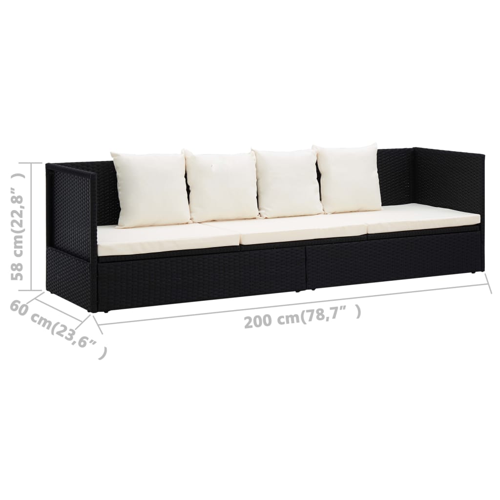 8719883868608_g_en_hd_7 vidaXL Garden Bed with Cushion & Pillows Poly Rattan Black - Image 9