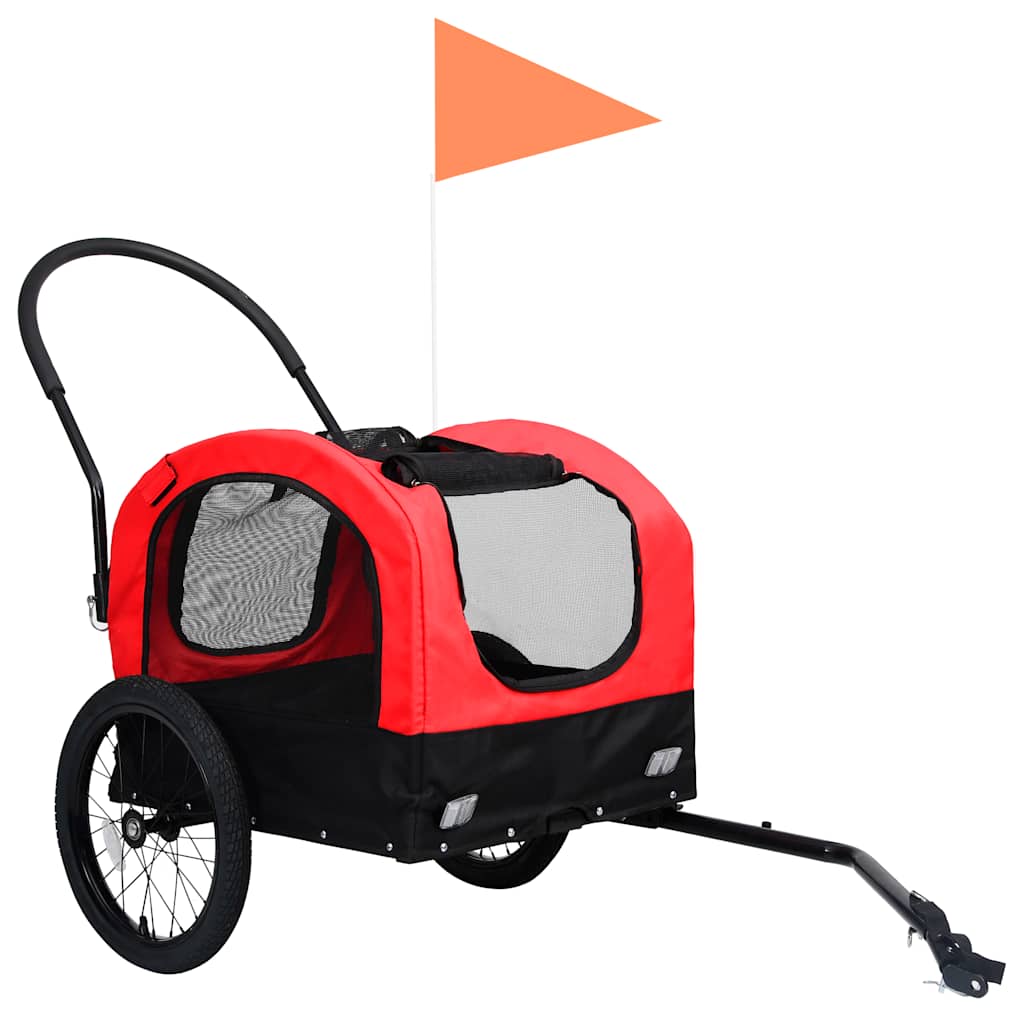 8719883868813_g_en_hd_2 vidaXL 2-in-1 Pet Bike Trailer & Jogging Stroller Red and Black - Image 3