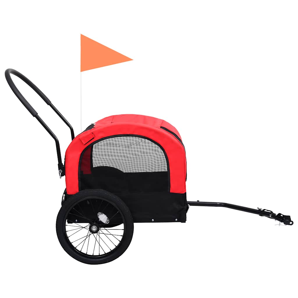 8719883868813_g_en_hd_3 vidaXL 2-in-1 Pet Bike Trailer & Jogging Stroller Red and Black - Image 4