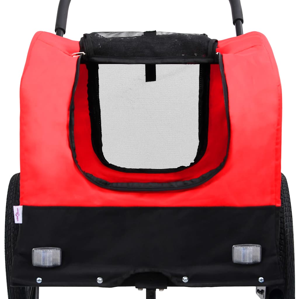 8719883868813_g_en_hd_5 vidaXL 2-in-1 Pet Bike Trailer & Jogging Stroller Red and Black - Image 6