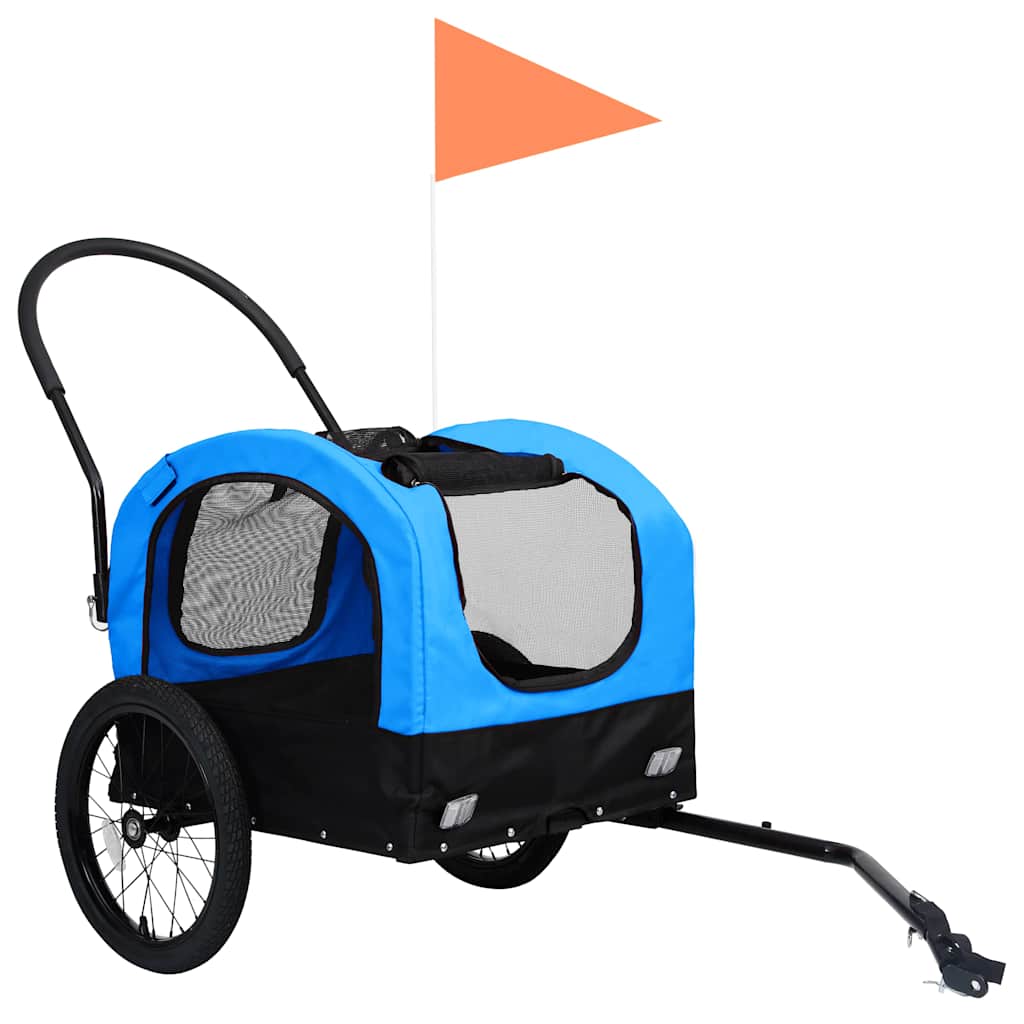 8719883868820_g_en_hd_2 vidaXL 2-in-1 Pet Bike Trailer and Jogging Stroller Blue and Black - Image 3