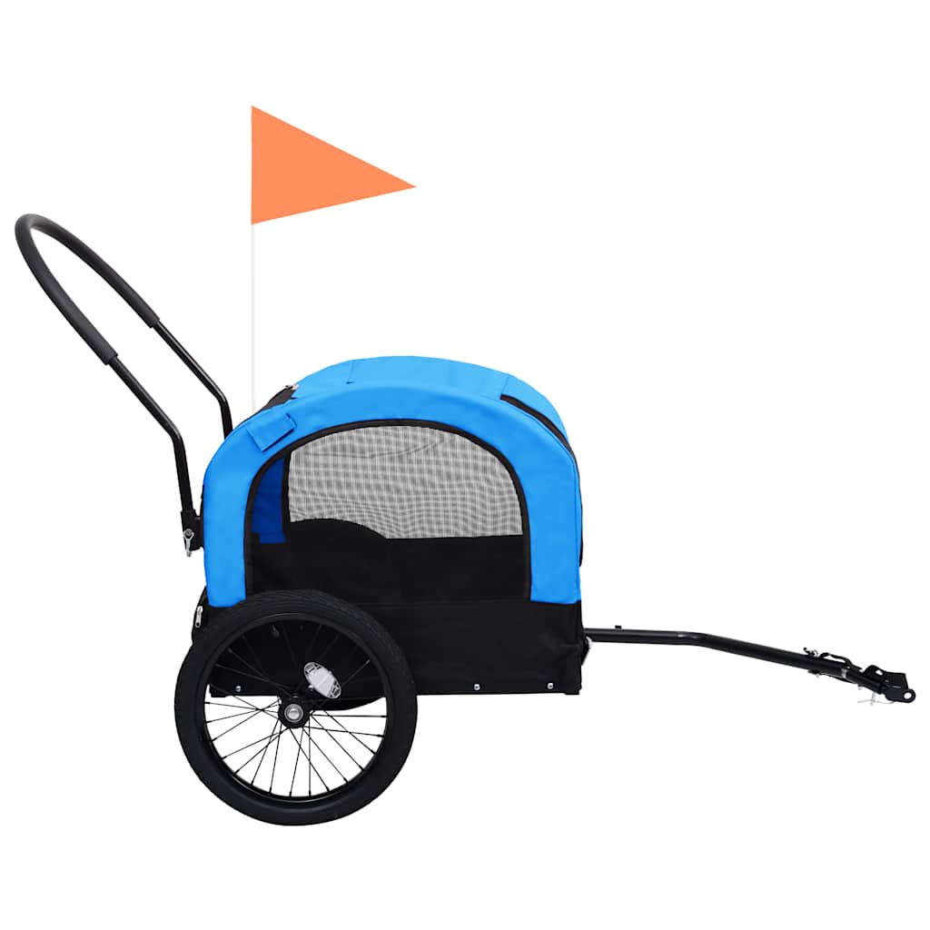 8719883868820_g_en_hd_3 vidaXL 2-in-1 Pet Bike Trailer and Jogging Stroller Blue and Black - Image 4