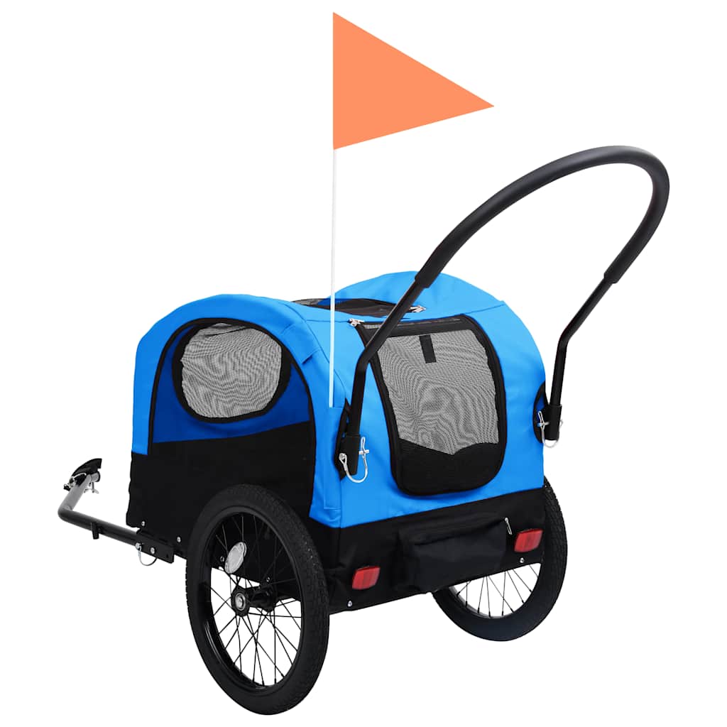 8719883868820_g_en_hd_4 vidaXL 2-in-1 Pet Bike Trailer and Jogging Stroller Blue and Black - Image 5
