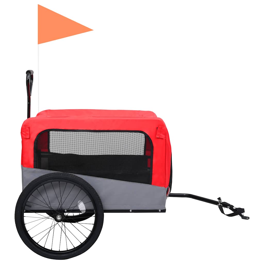 8719883868844_g_en_hd_3 vidaXL 2-in-1 Pet Bike Trailer and Jogging Stroller Red and Grey - Image 4