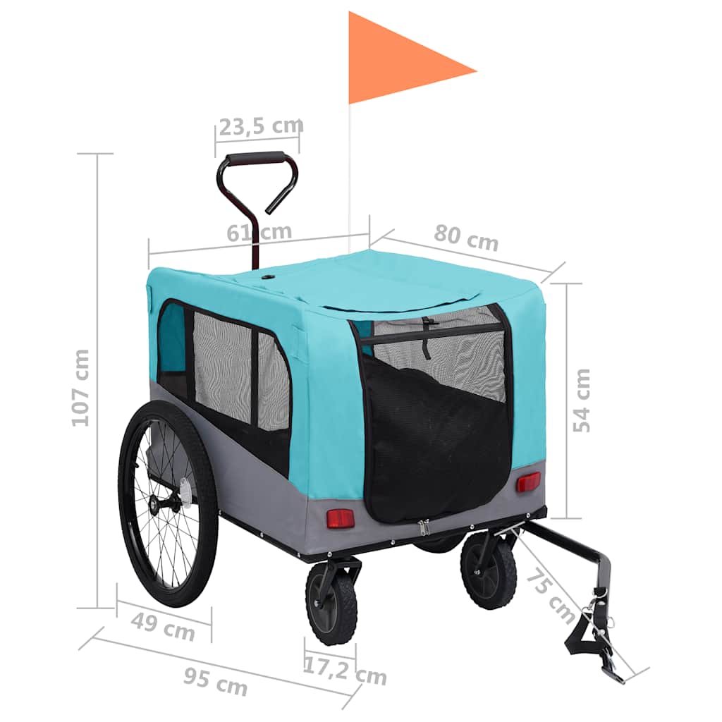 8719883868851_g_en_hd_10 vidaXL 2-in-1 Pet Bike Trailer and Jogging Stroller Blue and Grey - Image 11
