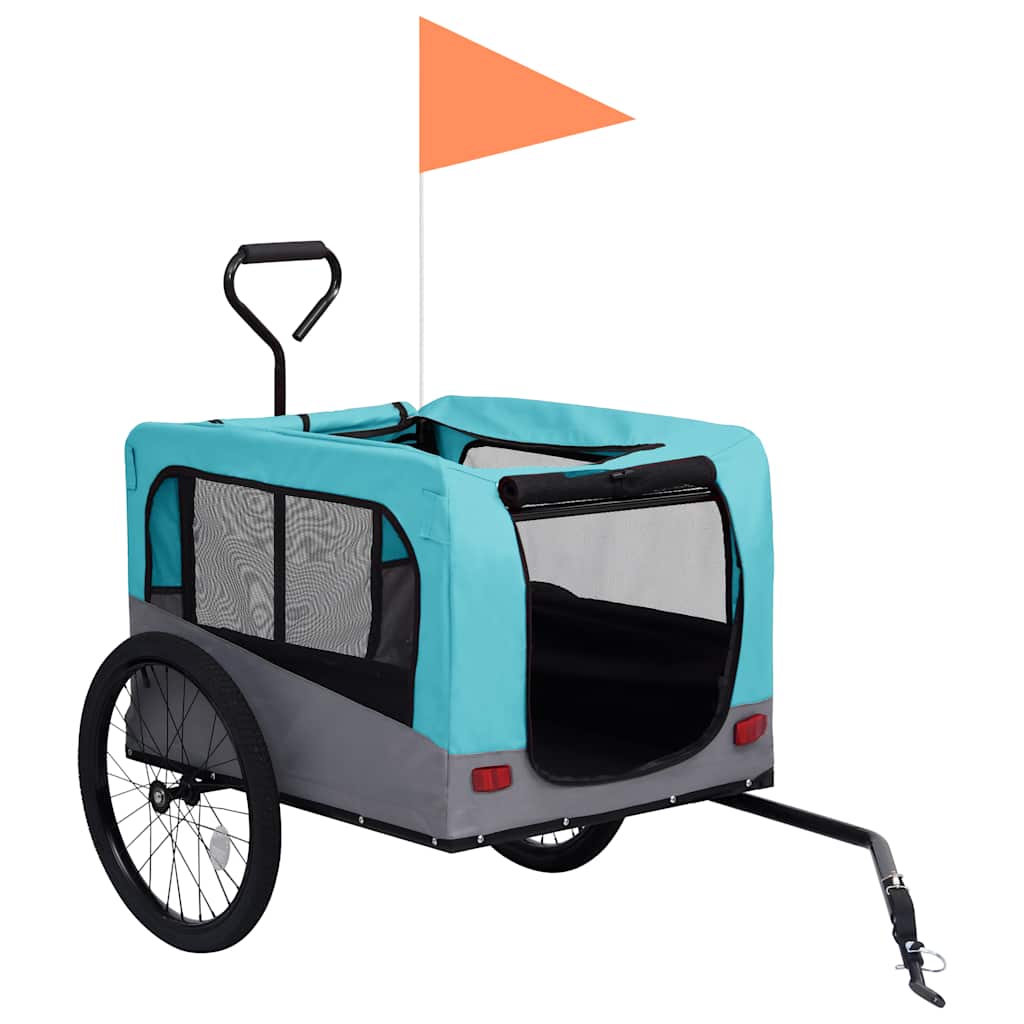 8719883868851_g_en_hd_2 vidaXL 2-in-1 Pet Bike Trailer and Jogging Stroller Blue and Grey - Image 3