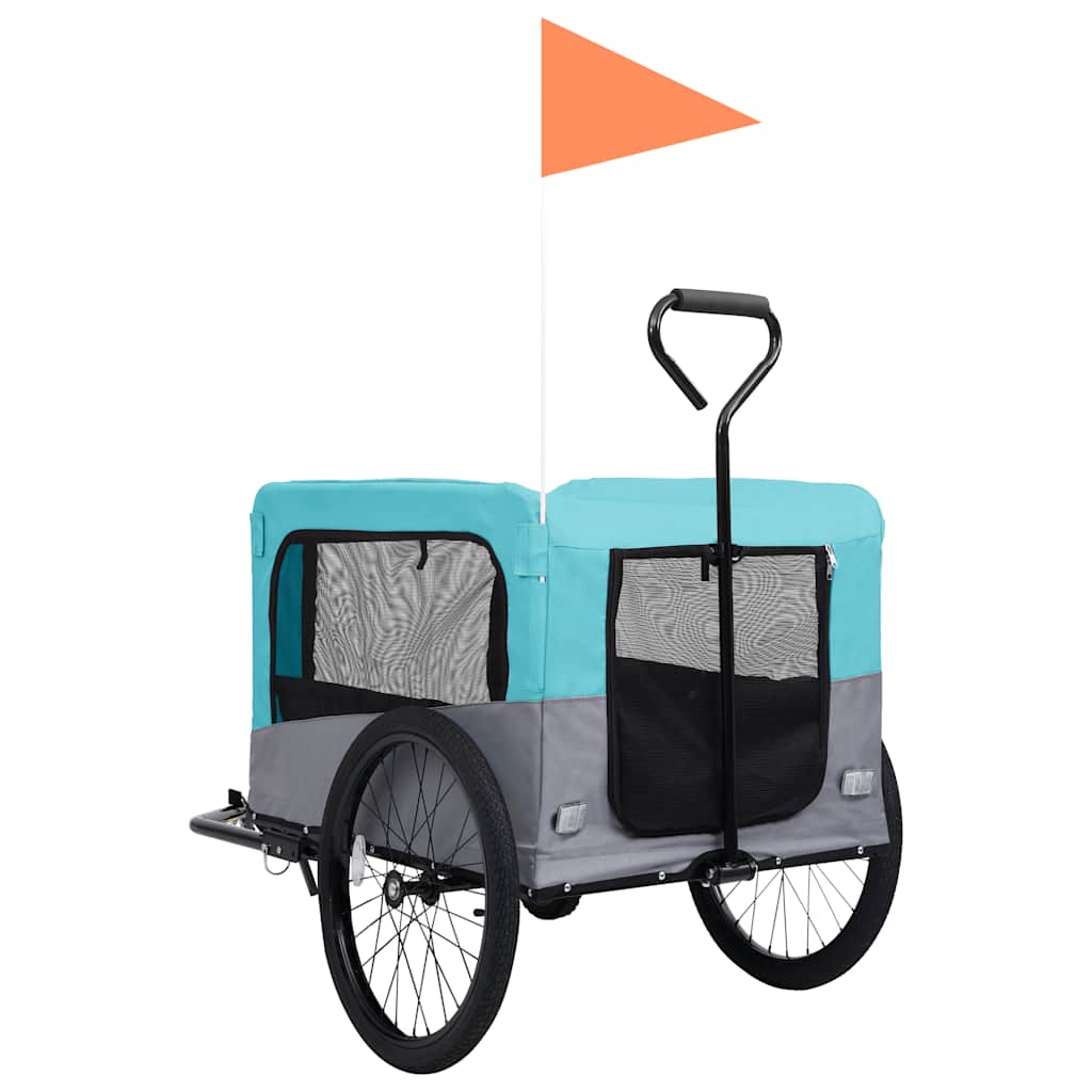 8719883868851_g_en_hd_4 vidaXL 2-in-1 Pet Bike Trailer and Jogging Stroller Blue and Grey - Image 5