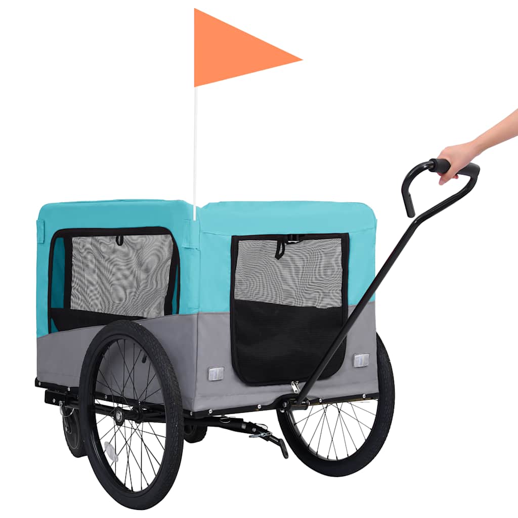 8719883868851_g_en_hd_5 vidaXL 2-in-1 Pet Bike Trailer and Jogging Stroller Blue and Grey - Image 6