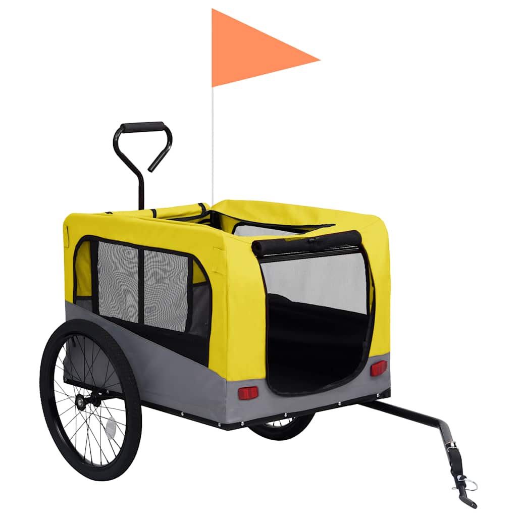 8719883868868_g_en_hd_2 vidaXL 2-in-1 Pet Bike Trailer and Jogging Stroller Yellow and Grey - Image 3