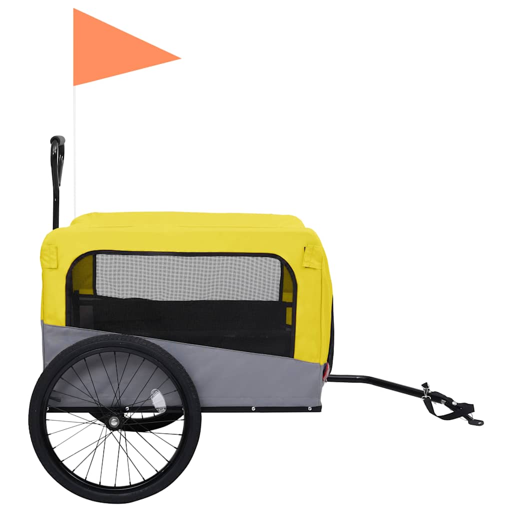 8719883868868_g_en_hd_3 vidaXL 2-in-1 Pet Bike Trailer and Jogging Stroller Yellow and Grey - Image 4