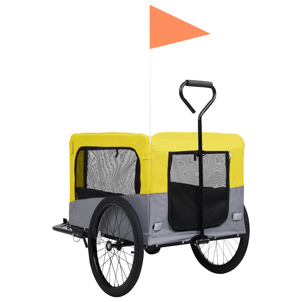 8719883868868_g_en_hd_4 vidaXL 2-in-1 Pet Bike Trailer and Jogging Stroller Yellow and Grey - Image 5