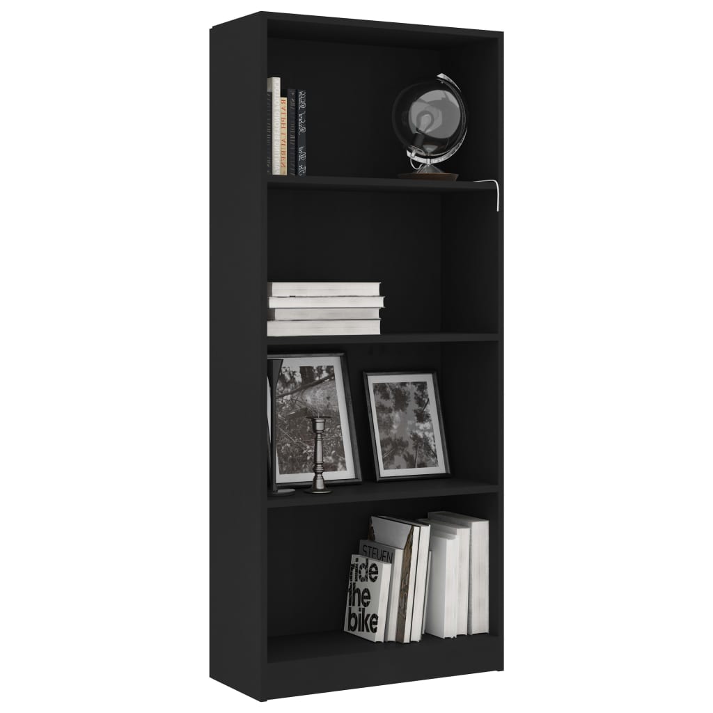 8719883869216_g_en_hd_1 vidaXL 4-Tier Book Cabinet Black 60x24x142 cm Engineered Wood - Image 4