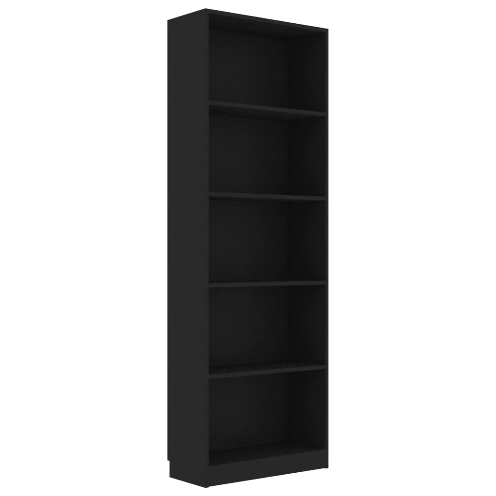 8719883869308_a_en_hd_1 vidaXL 5-Tier Book Cabinet Black 60x24x175 cm Engineered Wood - Image 2