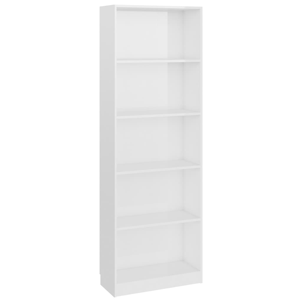 8719883869353_a_en_hd_1 vidaXL 5-Tier Book Cabinet High Gloss White 60x24x175 cm Engineered Wood - Image 2