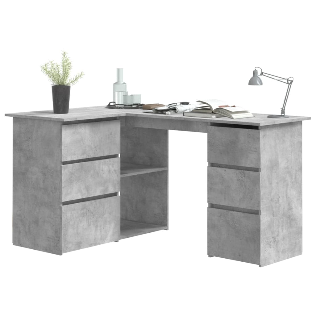 8719883869605_g_en_hd_1 vidaXL Corner Desk Concrete Grey 145x100x76 cm Engineered Wood - Image 3