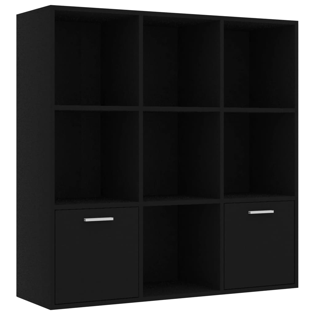 8719883869759_a_en_hd_1 vidaXL Book Cabinet Black 98x30x98 cm Engineered Wood - Image 2