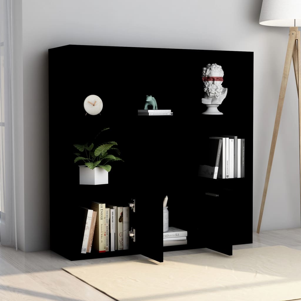 8719883869759_g_en_hd_2 vidaXL Book Cabinet Black 98x30x98 cm Engineered Wood - Image 5