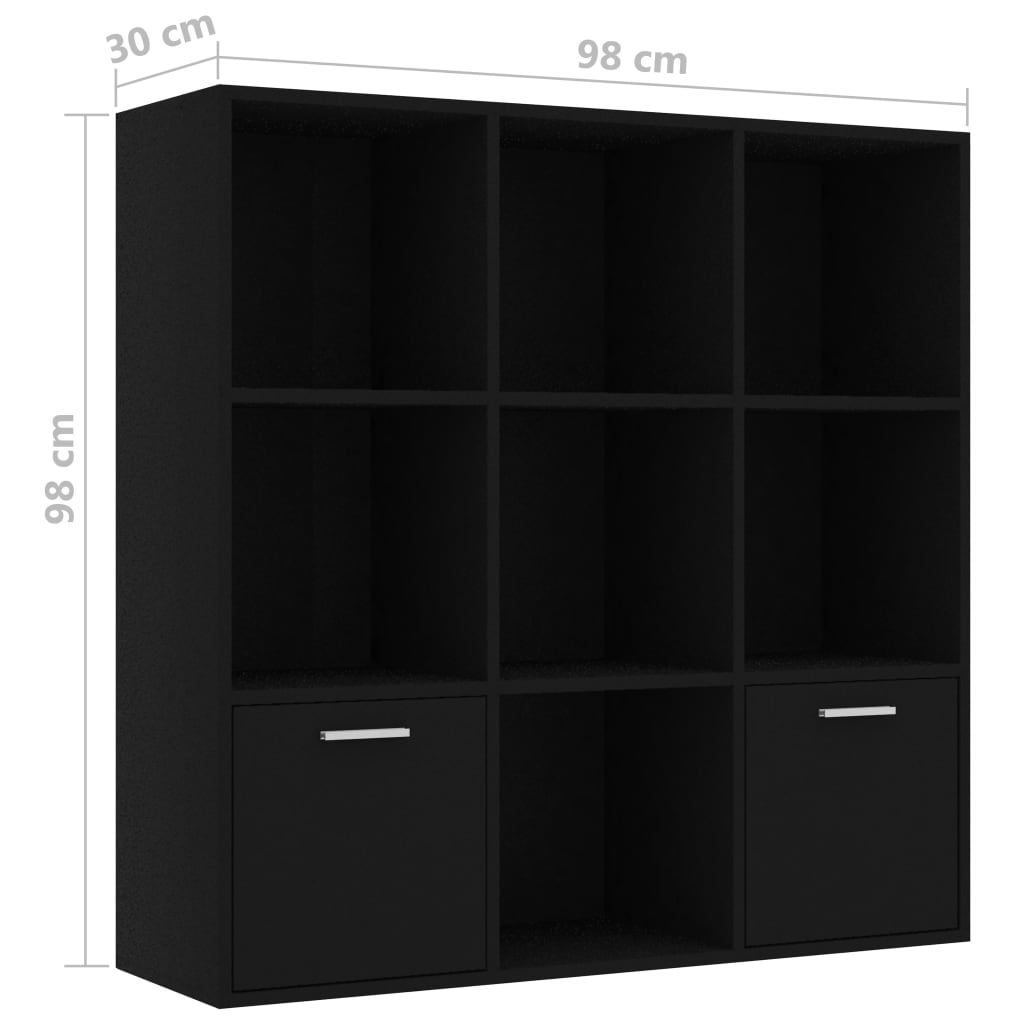 8719883869759_g_en_hd_7 vidaXL Book Cabinet Black 98x30x98 cm Engineered Wood - Image 10
