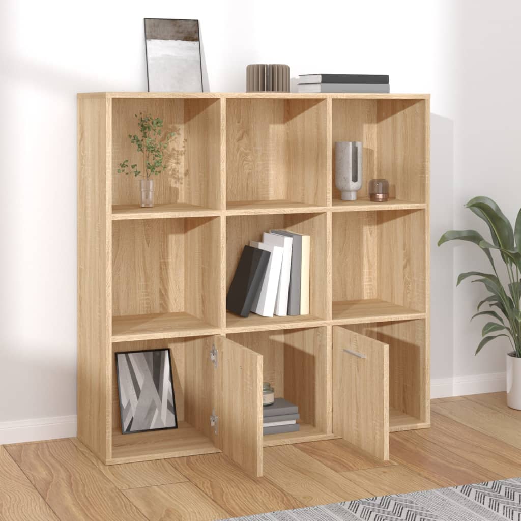 8719883869773_g_en_hd_1 vidaXL Book Cabinet Sonoma Oak 98x30x98 cm Engineered Wood - Image 4