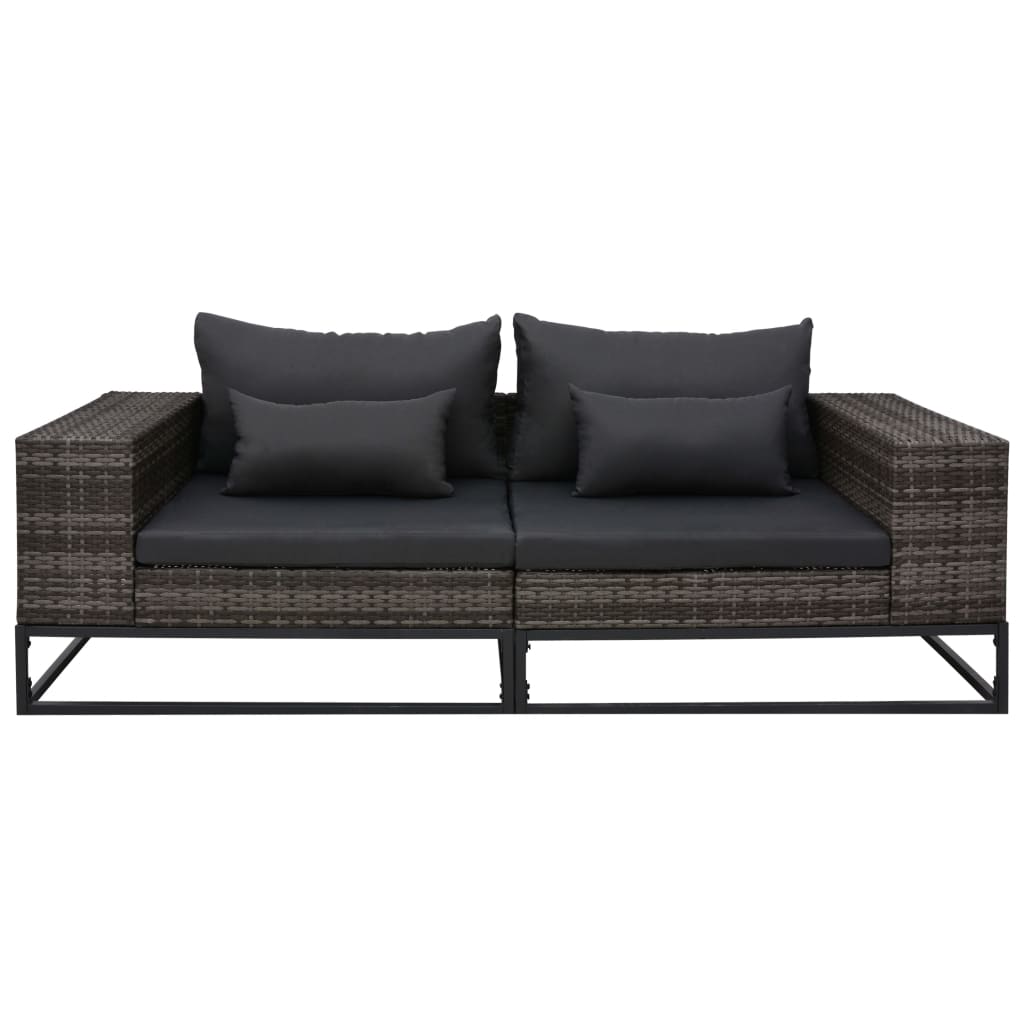 8719883871943_g_en_hd_1 vidaXL 2 Piece Garden Sofa Set with Cushions Poly Rattan Grey - Image 2