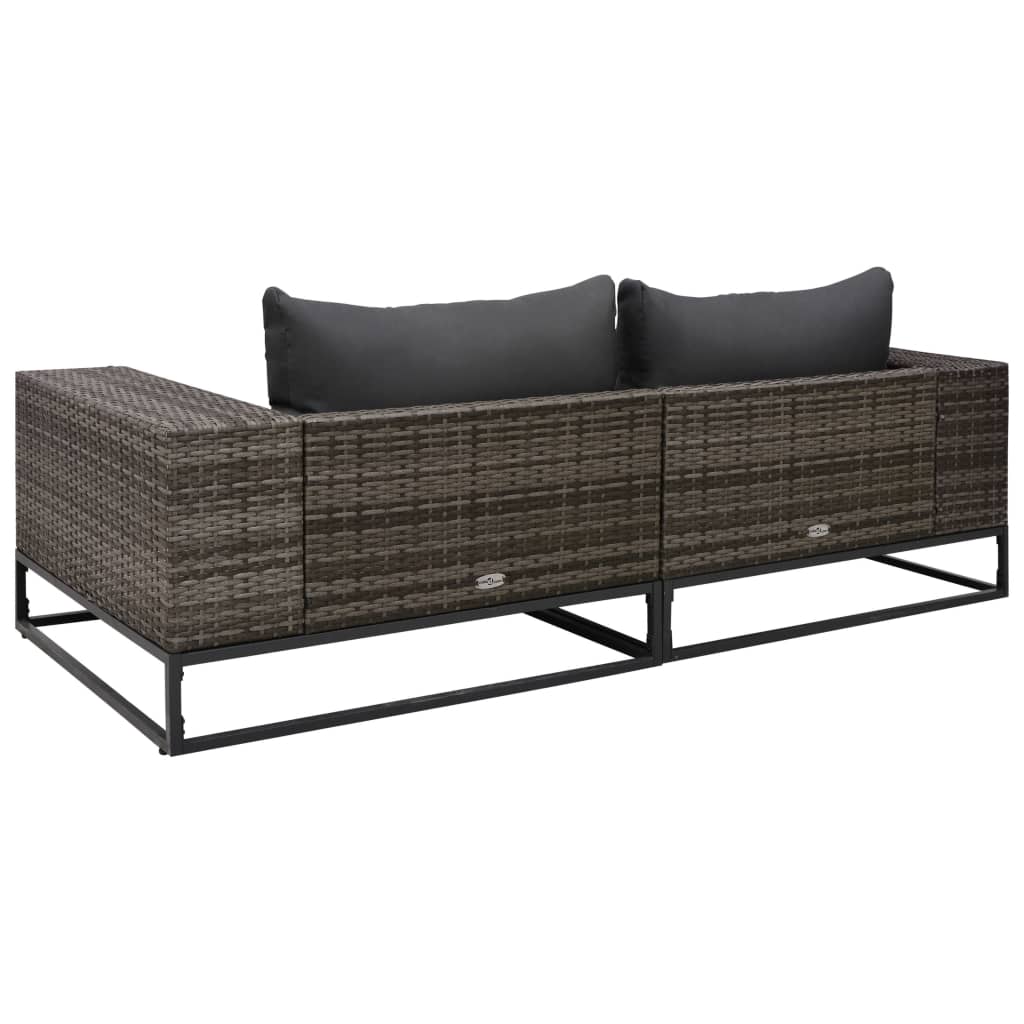 8719883871943_g_en_hd_3 vidaXL 2 Piece Garden Sofa Set with Cushions Poly Rattan Grey - Image 4