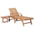 vidaXL Sun Loungers 2 pcs with Table Solid Teak Wood - Image 2