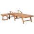 vidaXL Sun Loungers 2 pcs with Table Solid Teak Wood - Image 8