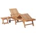 vidaXL Sun Loungers 2 pcs with Table Solid Teak Wood - Image 9
