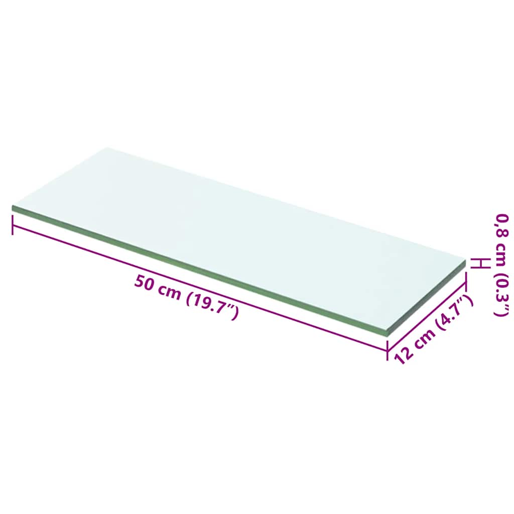8719883873954_g_en_hd_3 vidaXL Shelves 2 pcs Panel Glass Clear 50x12 cm - Image 4
