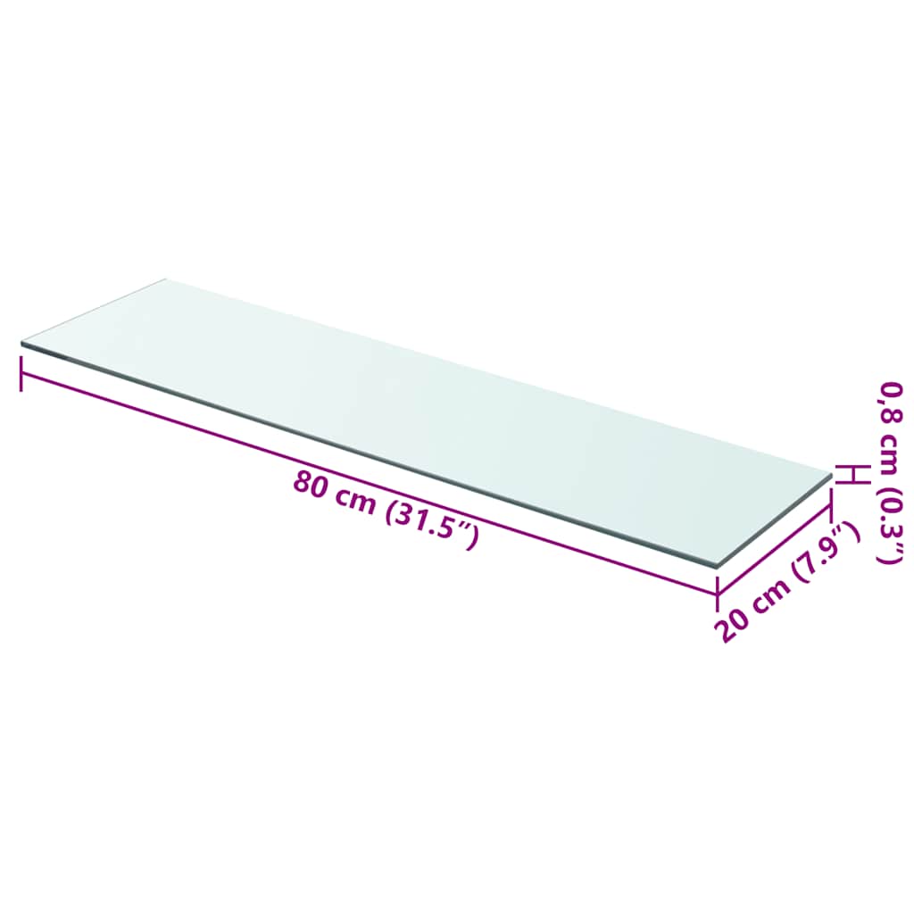 8719883874128_g_en_hd_3 vidaXL Shelves 2 pcs Panel Glass Clear 80x20 cm - Image 4