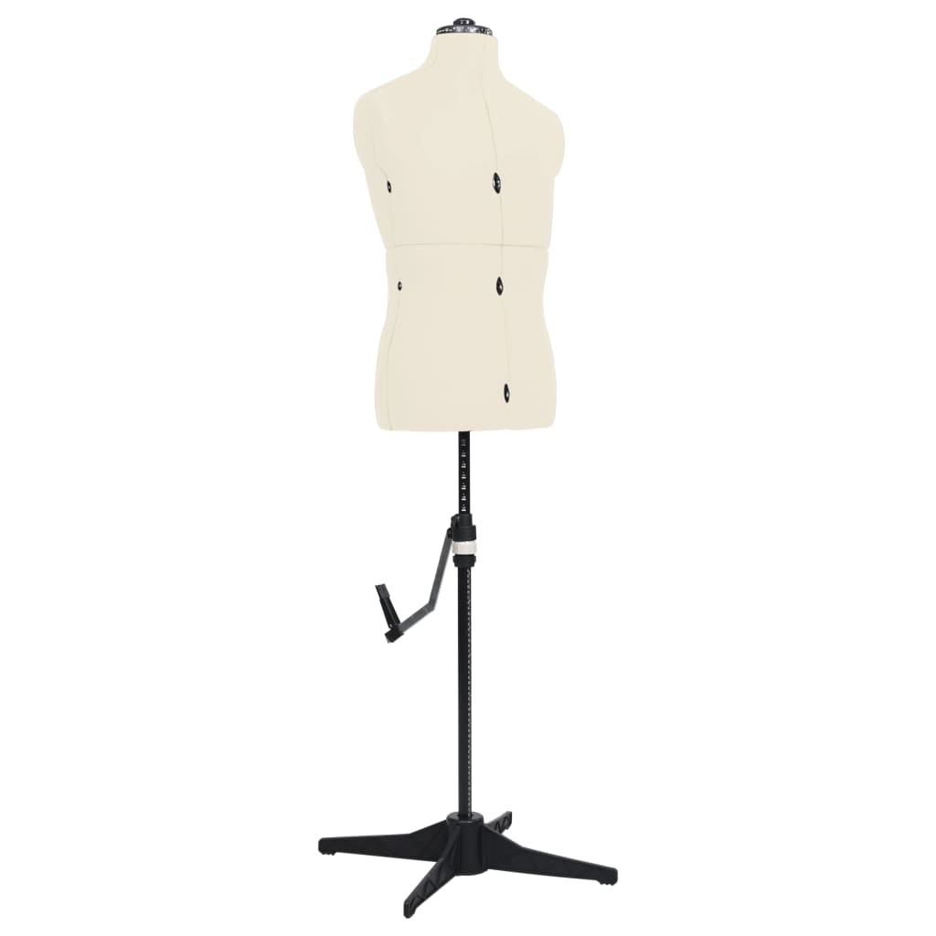 8719883877327_a_en_hd_1 vidaXL Adjustable Dress Form Male Cream Size 37-45 - Image 1