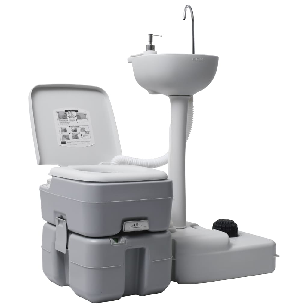 8719883878232_a_en_hd_1 vidaXL Portable Camping Toilet and Handwash Stand Set Grey - Image 1