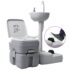 vidaXL Portable Camping Toilet and Handwash Stand Set Grey - Image 6