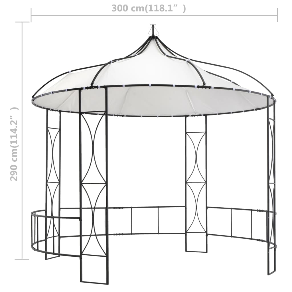8719883884677_g_en_hd_5 vidaXL Gazebo 300x290 cm White Round - Image 6