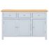vidaXL Sideboard 110x33.5x70 cm Solid Oak Wood - Image 4