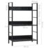 vidaXL 3-Layer Book Shelf Black 60x27.6x90.5 cm Engineered Wood - Image 8