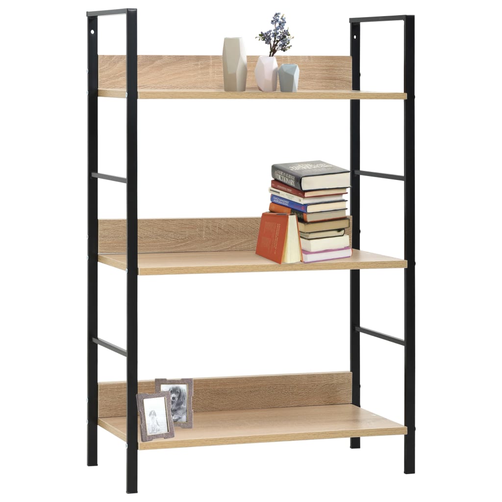 8719883890555_g_en_hd_1 vidaXL 3-Layer Book Shelf Oak 60x27.6x90.5 cm Engineered Wood - Image 2