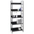 vidaXL 5-Layer Book Shelf Black 60x27.6x158.5 cm Engineered Wood - Image 2