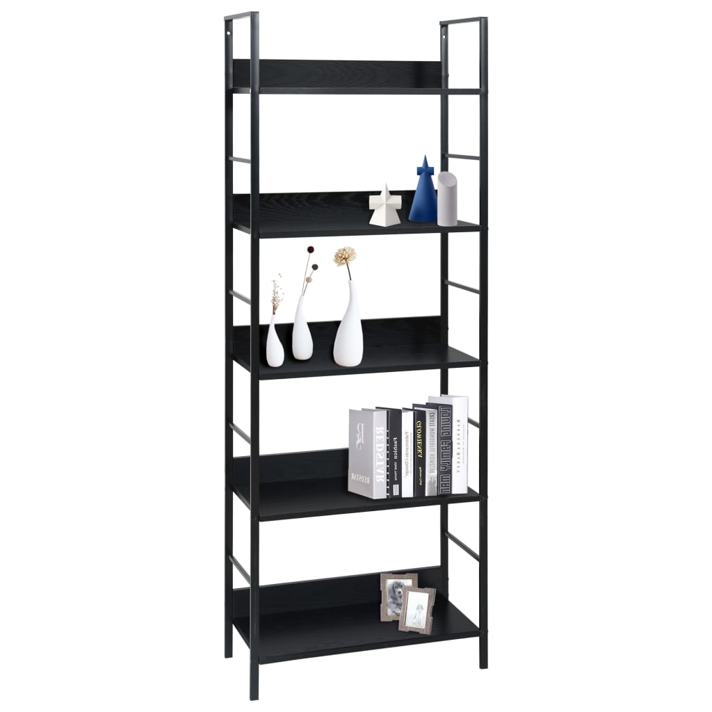 8719883890623_g_en_hd_1 vidaXL 5-Layer Book Shelf Black 60x27.6x158.5 cm Engineered Wood - Image 2